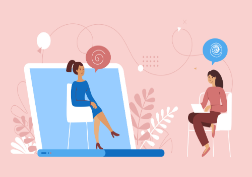 An illustration representing Telehealth Therapy in East Peoria IL