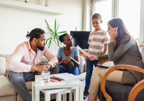 A family talking during Family Counseling in Peoria IL