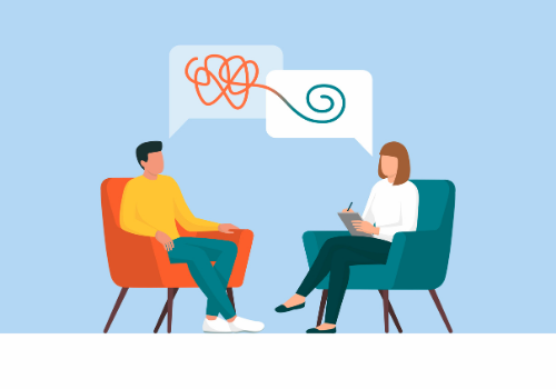 A patient talking with a counselor about their Chronic Mental Illness in Peoria IL