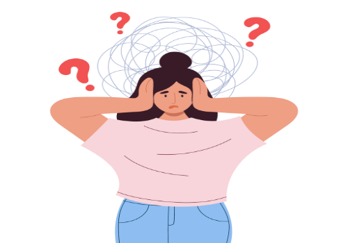 A worried woman wondering What is Causing Her Depression