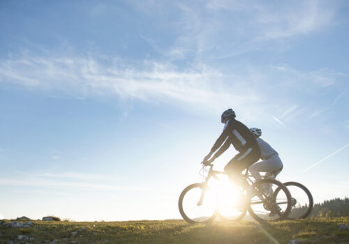People biking, exercising to reduce feelings of stress and anxiety